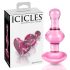 Icicles No. 75 - Γυάλινο πρωκτικό βύσμα καρδιά (ροζ)