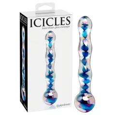   Icicles No. 08 - διπλό γυάλινο δονητή κύμα - διάφανο μπλε