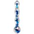 Icicles No. 08 - κυμματιστό, διπλής όψης, γυάλινο dildo (διάφανο-μπλε)