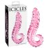 Icicles No. 24 - Ροζ γυάλινος δονητής με ραβδώσεις