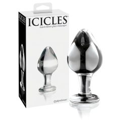   Icicles No. 25 - πρωκτική σφήνα κώνος - γυάλινη - διαφανής