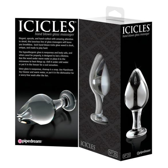 Icicles No. 25 - πρωκτική σφήνα κώνος - γυάλινη - διαφανής