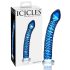 Icicles Νο. 29 - Σπειροειδής, γυάλινος δονητής πέους (μπλε)
