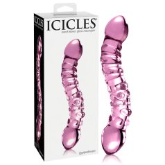   Icicles No. 55 - διπλής όψης γυάλινο δονητής G-σημείο - ροζ