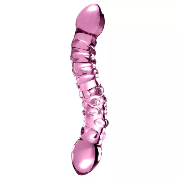 Icicles No. 55 - διπλής όψης γυάλινο δονητής G-σημείο - ροζ