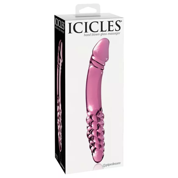 Icicles No. 57 - διπλό πέος γυάλινο δονητής - ροζ