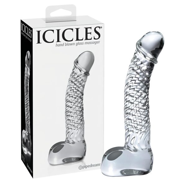 Icicles Νο. 61 - Γυάλινος Δονητής με Πρωτότυπο Ντιζάιν (Διαφανής)