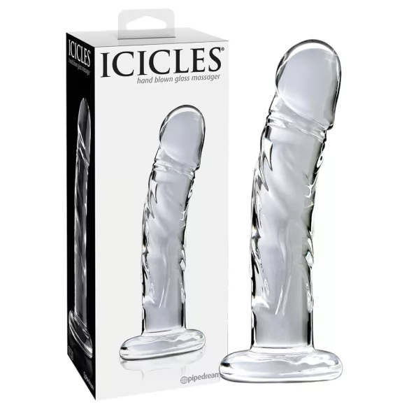 Icicles No. 62 - γυάλινο δονητή πέους - διάφανο