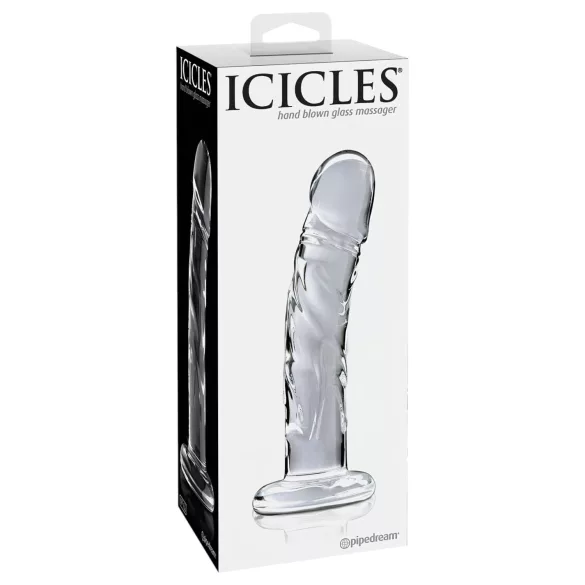 Icicles No. 62 - γυάλινο δονητή πέους - διάφανο