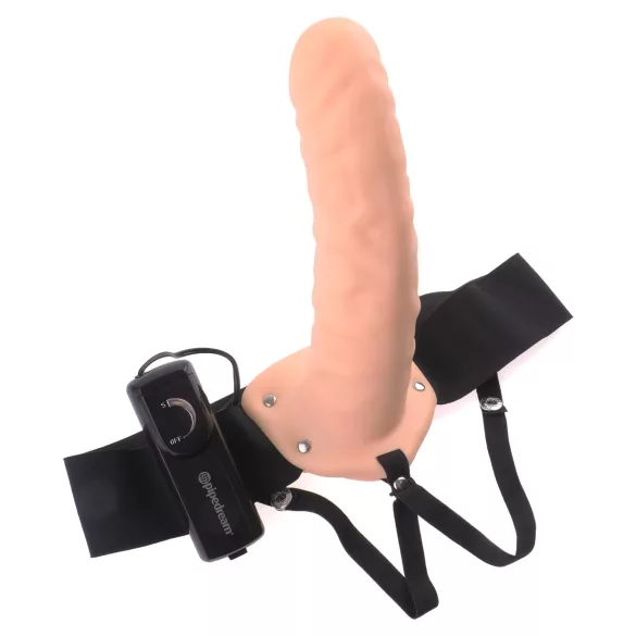 Pipedream - Fetish Strap-On 8 - ζώνη-στράπον με κοίλο δονητή (σε φυσικό χρώμα)