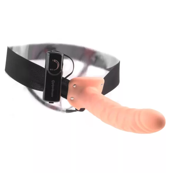 Pipedream - Fetish Strap-On 8 - ζώνη-στράπον με κοίλο δονητή (σε φυσικό χρώμα)