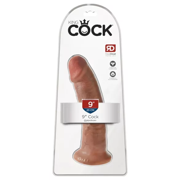 King Cock - ρεαλιστικό δονητής με βεντούζα - σκούρο φυσικό - 23cm