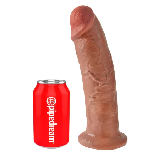 King Cock 10 - μεγάλο δονητή με βεντούζα (25 cm) - σκούρο φυσικό