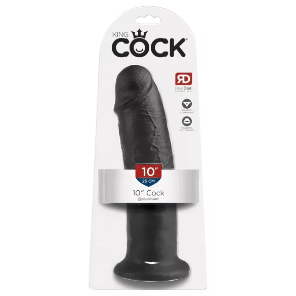 King Cock - ομοίωμα πέους με βεντούζα 25cm - μαύρο