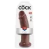King Cock 10 - μεγάλο δονητικό ομοίωμα με βεντούζα (25 cm, καφέ)