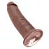 King Cock 10 - μεγάλο δονητικό ομοίωμα με βεντούζα (25 cm, καφέ)