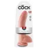 King Cock 9 - μεγάλος δονητής με όρχεις και βεντούζα (23 cm, φυσικό χρώμα)