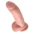 King Cock 9 - μεγάλος δονητής με όρχεις και βεντούζα (23 cm, φυσικό χρώμα)