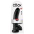King Cock 9 - Μεγάλο μαύρο δονητικό θαύμα με όρχεις (23cm)
