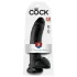 King Cock - δονητής με όρχεις και βεντούζα - 23cm - μαύρο