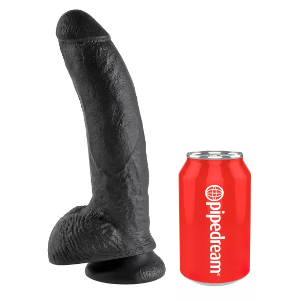 King Cock - δονητής με όρχεις και βεντούζα - 23cm - μαύρο