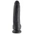 King Cock 9 - Μεγάλο μαύρο δονητικό θαύμα με όρχεις (23cm)