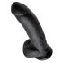 King Cock 9 - Μεγάλο μαύρο δονητικό θαύμα με όρχεις (23cm)