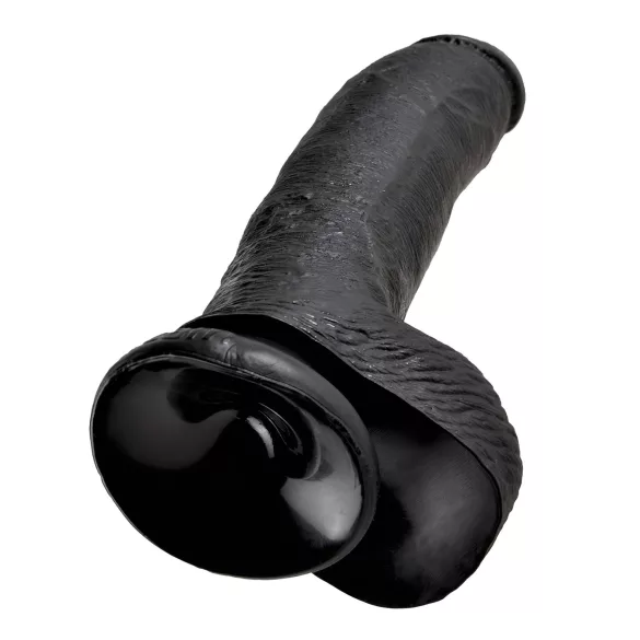 King Cock - δονητής με όρχεις και βεντούζα - 23cm - μαύρο