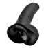 King Cock 9 - Μεγάλο μαύρο δονητικό θαύμα με όρχεις (23cm)
