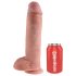 King Cock 11 - δονητής με όρχεις και βεντούζα (28cm) - φυσικό χρώμα