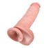 King Cock 11 - δονητής με όρχεις και βεντούζα (28cm) - φυσικό χρώμα