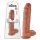King Cock 11 - δονητής με όρχεις (28cm) με βεντούζα - σκούρα φυσική απόχρωση