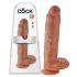 King Cock 11 - δονητής με όρχεις (28cm) με βεντούζα - σκούρα φυσική απόχρωση
