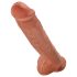 King Cock 11 - δονητής με όρχεις (28cm) με βεντούζα - σκούρα φυσική απόχρωση