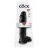 King Cock 11 - μεγάλο dildo με όρχεις και βεντούζα (28cm) - μαύρο