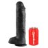 King Cock 11 - μεγάλο dildo με όρχεις και βεντούζα (28cm) - μαύρο