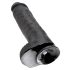 King Cock 11 - μεγάλο dildo με όρχεις και βεντούζα (28cm) - μαύρο