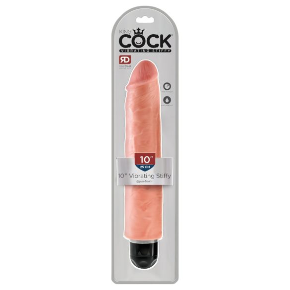 King Cock 10 Stiffy - αδιάβροχος, ρεαλιστικός δονητής (25εκ) - φυσικό χρώμα
