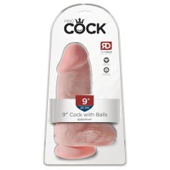   King Cock - δονητής με όρχεις και βεντούζα - 23cm - φυσικό χρώμα
