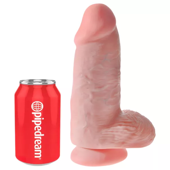 King Cock - δονητής με όρχεις και βεντούζα - 23cm - φυσικό χρώμα