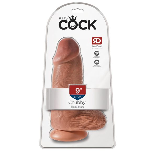 Βασιλικός Κόκορας 9 Chubby - Σκούρο Φυσικό Δονητής (23cm) με Βεντούζα