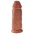 King Cock - δονητής με βεντούζα - παχύς 23cm - σκούρο φυσικό