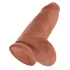 King Cock - δονητής με βεντούζα - παχύς 23cm - σκούρο φυσικό