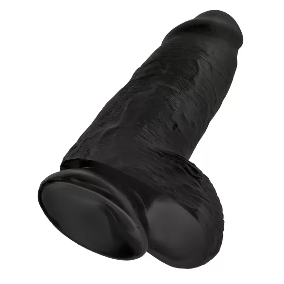 King Cock - δονητής με όρχεις και βεντούζα - μαύρο 23cm