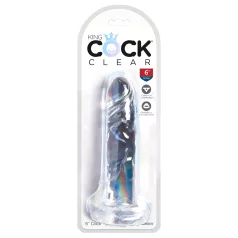   King Cock Clear 6 - δονητής με βεντούζα - διαφανές - 15cm