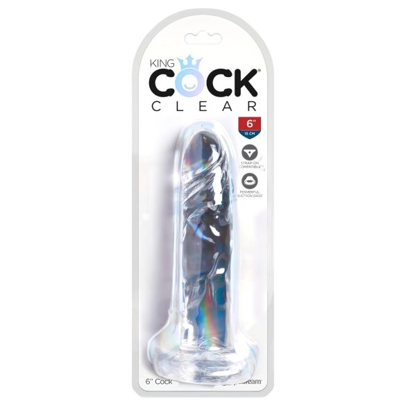 King Cock Clear 6 - δονητής με βεντούζα - διαφανές - 15cm