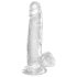 King Cock Clear 7 - Δονητής με όρχεις και βεντούζα (18cm)