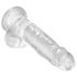 King Cock Clear 7 - Δονητής με όρχεις και βεντούζα (18cm)