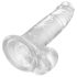 King Cock Clear 7 - Δονητής με όρχεις και βεντούζα (18cm)