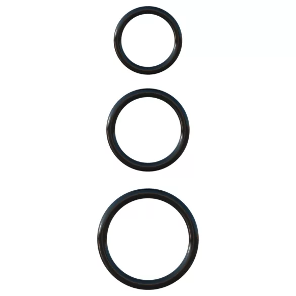 Fantasy C-Ringz - δαχτυλίδι πέους 3 τεμάχια - σιλικόνη μαύρο